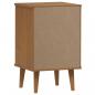 Preview: Nachttisch MOLDE Braun 40x35x65 cm Massivholz Kiefer