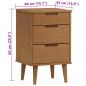 Preview: Nachttisch MOLDE Braun 40x35x65 cm Massivholz Kiefer