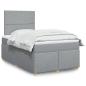 Preview: ARDEBO.de - Boxspringbett mit Matratze Hellgrau 120x190 cm Stoff