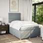 Preview: Boxspringbett mit Matratze Hellgrau 120x190 cm Stoff