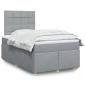 Preview: ARDEBO.de - Boxspringbett mit Matratze Hellgrau 120x190 cm Stoff