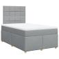 Preview: Boxspringbett mit Matratze Hellgrau 120x190 cm Stoff