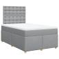 Preview: ARDEBO.de - Boxspringbett mit Matratze Hellgrau 120x190 cm Stoff