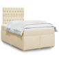 Preview: ARDEBO.de - Boxspringbett mit Matratze Creme 120x190 cm Stoff