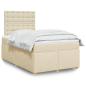 Preview: ARDEBO.de - Boxspringbett mit Matratze Creme 120x200 cm Stoff