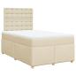 Preview: Boxspringbett mit Matratze Creme 120x200 cm Stoff