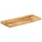Preview: Tischplatte 80x40x2,5 cm Baumkante Massivholz Raues Mangoholz