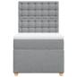 Preview: Boxspringbett mit Matratze Hellgrau 100x200 cm Stoff