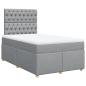Preview: Boxspringbett mit Matratze Hellgrau 120x190 cm Stoff