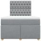 Preview: Boxspringbett mit Matratze Hellgrau 120x190 cm Stoff