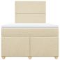 Preview: ARDEBO.de - Boxspringbett mit Matratze Creme 120x200 cm Stoff