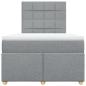 Preview: Boxspringbett mit Matratze Hellgrau 120x200 cm Stoff