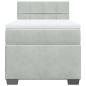 Preview: Boxspringbett mit Matratze Hellgrau 90x200 cm Samt