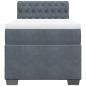 Preview: Boxspringbett mit Matratze Dunkelgrau 100x200 cm Samt