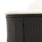 Preview: Doppel-Sonnenliege mit Kissen Schwarz Poly Rattan