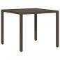 Preview: 5-tlg. Garten-Bistro-Set mit Kissen Braun Poly Rattan