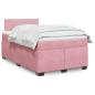 Preview: ARDEBO.de - Boxspringbett mit Matratze Rosa 120x190 cm Samt
