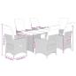 Preview: 7-tlg. Garten-Bistro-Set mit Kissen Braun Poly Rattan