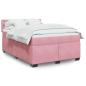 Preview: ARDEBO.de - Boxspringbett mit Matratze Rosa 140x200 cm Samt