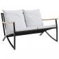 Preview: Gartenbank mit Kissen 120 cm Schwarz Stahl