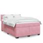 Preview: ARDEBO.de - Boxspringbett mit Matratze Rosa 160x200 cm Samt