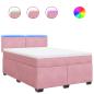 Preview: Boxspringbett mit Matratze Rosa 160x200 cm Samt