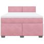 Preview: Boxspringbett mit Matratze Rosa 160x200 cm Samt