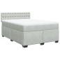 Preview: Boxspringbett mit Matratze Hellgrau 160x200 cm Samt