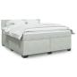 Preview: ARDEBO.de - Boxspringbett mit Matratze Hellgrau 180x200 cm Samt