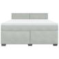 Preview: Boxspringbett mit Matratze Hellgrau 180x200 cm Samt