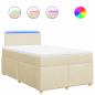 Preview: Boxspringbett mit Matratze Creme 120x190 cm Stoff