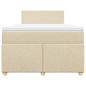 Preview: Boxspringbett mit Matratze Creme 120x190 cm Stoff