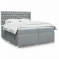 Preview: ARDEBO.de - Boxspringbett mit Matratze Hellgrau 200x200 cm Stoff