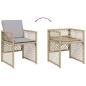 Preview: 5-tlg. Garten-Essgruppe mit Kissen Beige Poly Rattan
