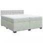Preview: Boxspringbett mit Matratze Hellgrau 200x200 cm Samt