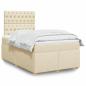 Preview: ARDEBO.de - Boxspringbett mit Matratze Creme 120x200 cm Stoff