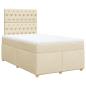 Preview: Boxspringbett mit Matratze Creme 120x200 cm Stoff