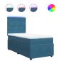 Preview: Boxspringbett mit Matratze Blau 90x200 cm Samt