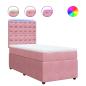 Preview: ARDEBO.de - Boxspringbett mit Matratze Rosa 90x200 cm Samt