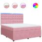 Preview: Boxspringbett mit Matratze Rosa 180x200 cm Samt