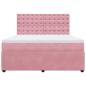Preview: Boxspringbett mit Matratze Rosa 180x200 cm Samt