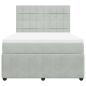 Preview: Boxspringbett mit Matratze Hellgrau 140x200 cm Samt