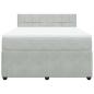Preview: Boxspringbett mit Matratze Hellgrau 140x190 cm Samt