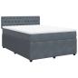 Preview: Boxspringbett mit Matratze Dunkelgrau 140x190 cm Samt
