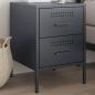 Preview: ARDEBO.de - Nachttisch Anthrazit 36x39x50,5 cm Stahl