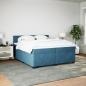 Preview: Boxspringbett mit Matratze Blau 200x200 cm Samt