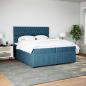 Preview: Boxspringbett mit Matratze Blau 200x200 cm Samt