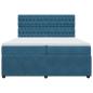 Preview: Boxspringbett mit Matratze Blau 200x200 cm Samt