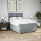 Preview: Boxspringbett mit Matratze Hellgrau 140x200 cm Stoff