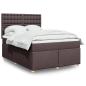 Preview: ARDEBO.de - Boxspringbett mit Matratze Dunkelbraun 140x200 cm Stoff